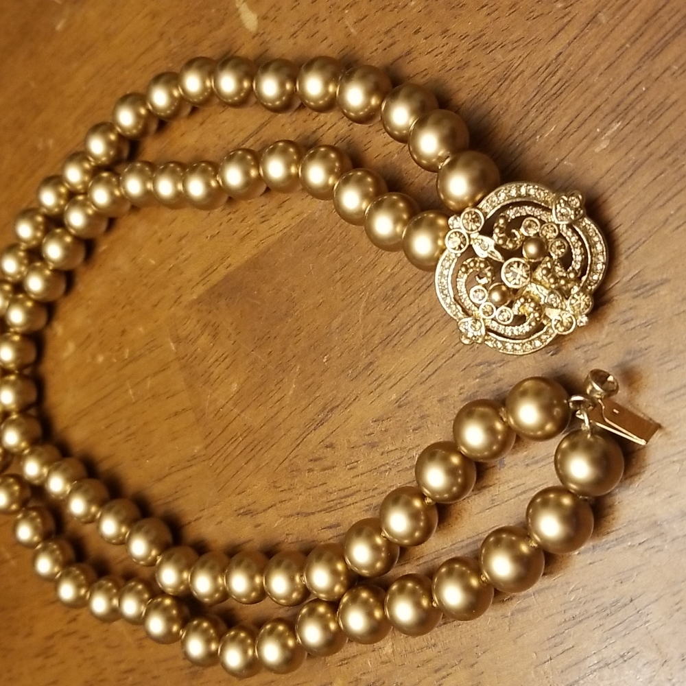 Copper color beaded necklace - Picture 8 of 8
